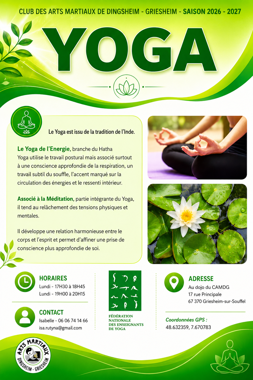 Affiche Yoga 2026-2027